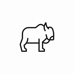 american bison outline icon sign vector