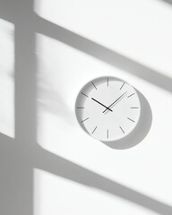 modern alarm clock, flat lay with shadows, photorealistic mockup style, realistic texture, white background