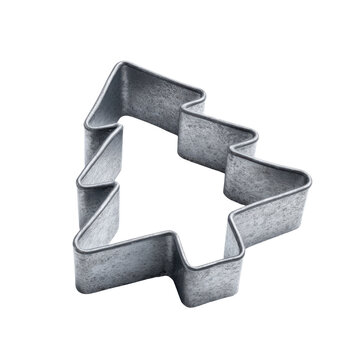 Christmas tree-shaped cookie cutter for holiday baking isolated on transparent background
