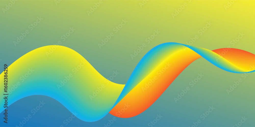 Poster abstract vector background with dynamic orange waves, lines and particles. eps10