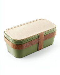 eco lunch box, leftaligned, dimensional shadow on white, soft natural shadow, white background