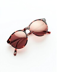 stylish sunglasses, floating perspective, aesthetic layout, realistic texture, white background