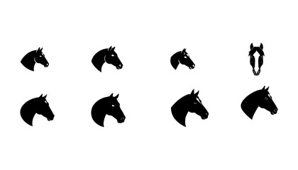 Horse Head Symbol ? Bold Minimal Animal Icon on White Background.eps