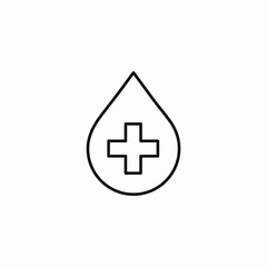 medical cross drop icon sign vector