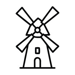 Windmill vector icon illustration of wild west icon set