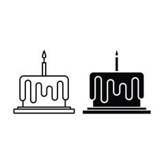 cake birthday icon vector design template with candle