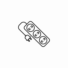 power strip socket icon sign vector