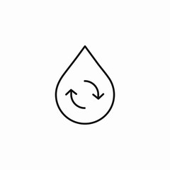 recycling water drop icon sign vector