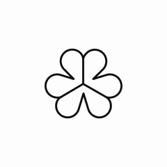 three heart clover icon sign vector