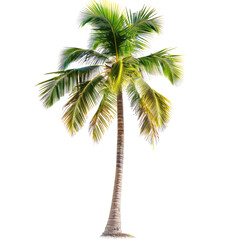 Naklejka premium Vibrant tropical palm tree against black background