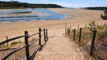 talmont saint hilaire coast of light in vendee department beach coast sand in west france atlantic...