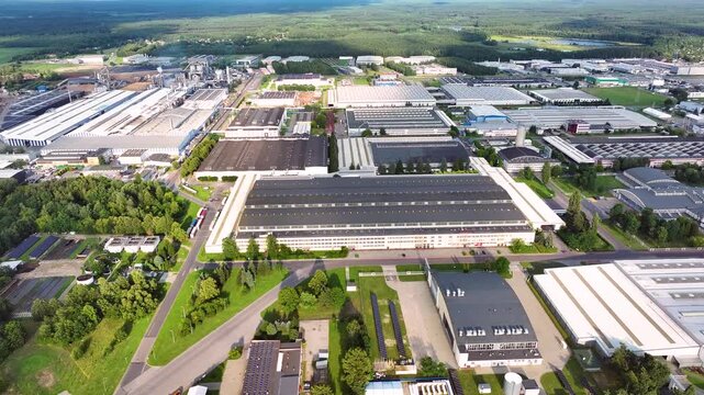Logistics operations at a vast industrial storage hub in Mielec