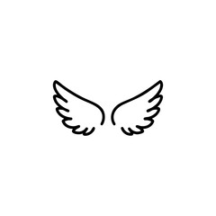 Angel wings icon for holiday cards, love themes and spiritual design