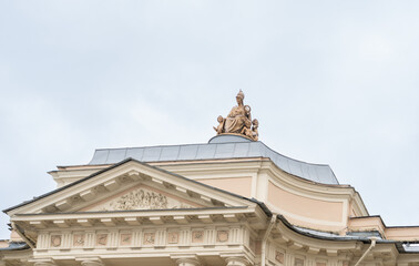 Academy of Arts building on University embankment in St. Petersburg.
