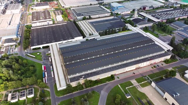 Logistics operations in Mielecs expansive industrial storage hub