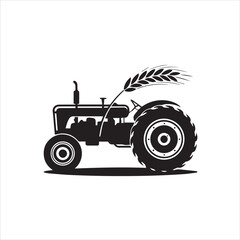 Obraz premium Vintage tractor with wheat stalk emblem