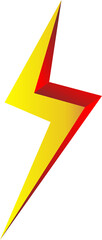 Thunder icon gold and red color
