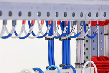 Connecting the electrical module using copper electrical insulated wires. 