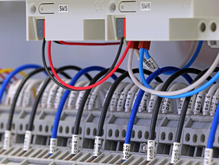 Connecting the electrical module using copper electrical insulated wires. 