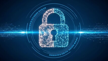 A digital padlock symbolizes cybersecurity and data protection - Powered by Adobe