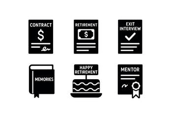 solid icon isolated retirement from labor annuity contract form retirement from labor retirement account statement retirement from labor eit interview questionnaire retirement from labor