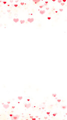 valentines day hearts and shiny gold glitter dust border frame on transparent background, png love and passion 14 February and anniversary vertical social media design element