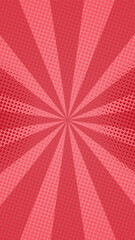 Red vertical comic background halftone sunray style with gradient. Suitable for comics, prints, posters, etc.