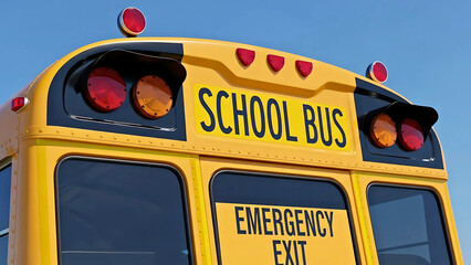 Yellow School Bus Rear View