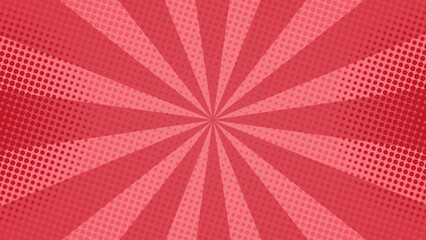 Sunlight style halftone red comic background with gradient. Suitable for comics, prints, posters, etc.