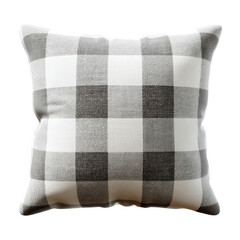 Cozy checkered pillow on soft surface: a close-up shot of a comfy, checkered pillow placed on a soft, plush surface. A perfect example of interior design for your home.