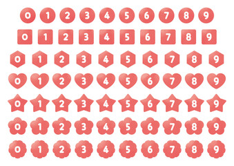 Number icon set_No text_red
