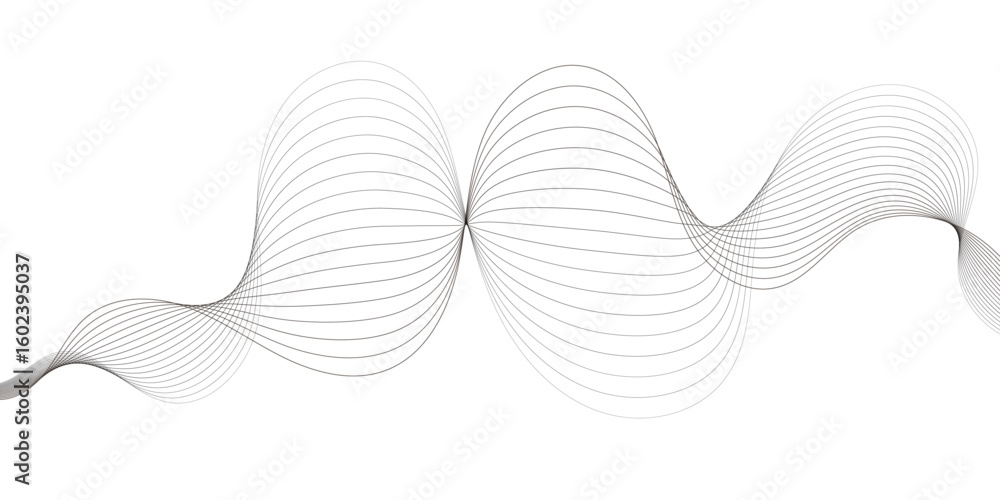 Poster minimalist abstract background featuring wavy gray light lines on a white backdrop creating a smooth