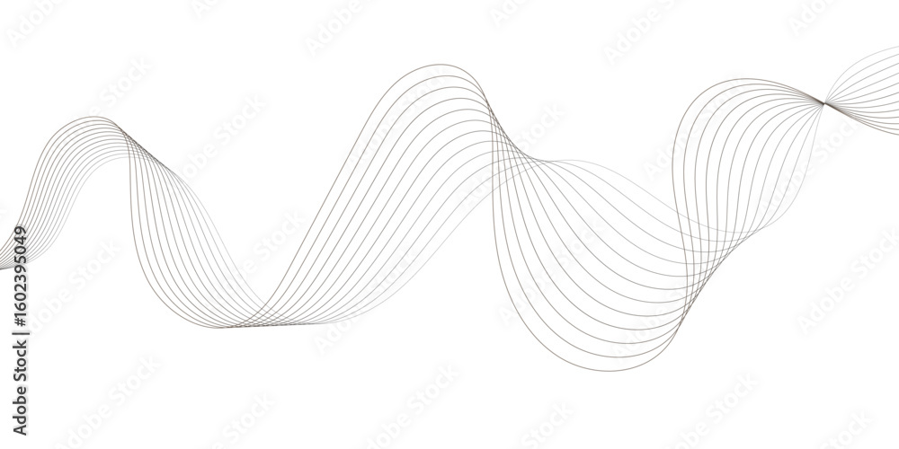 Poster minimalist abstract background featuring wavy gray light lines on a white backdrop creating a smooth