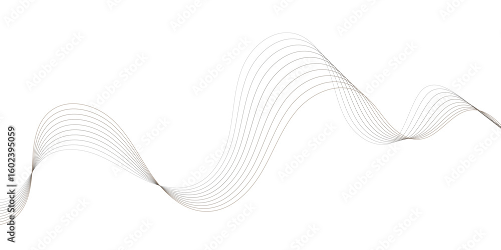 Poster minimalist abstract background featuring wavy gray light lines on a white backdrop creating a smooth