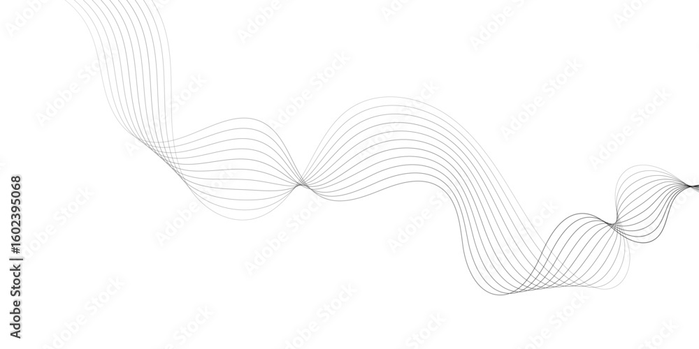Poster minimalist abstract background featuring wavy gray light lines on a white backdrop creating a smooth
