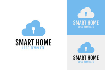 Cloud smart home logo design template vector symbol illustration
