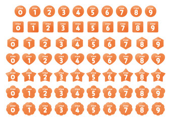 Number icon set_step_orange