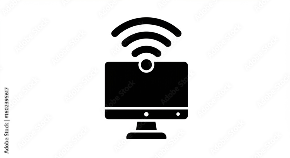 Aufkleber desktop computer with webcam and active wi-fi connection.