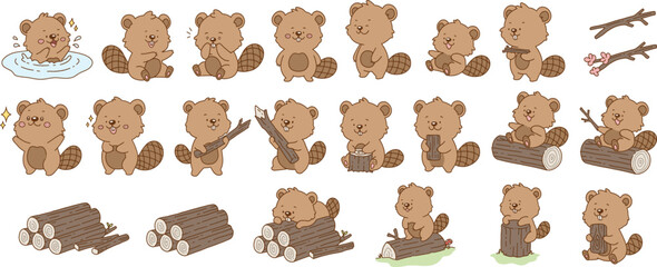 Cute Beaver Character 