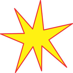 Complex star gold and red color icon