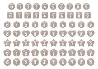 Number icon set_step_Monochrome