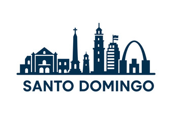 Naklejka premium Santo Domingo city skyline with iconic buildings and landmarks