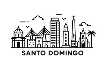 Fototapeta premium Santo Domingo city skyline with iconic buildings and landmarks