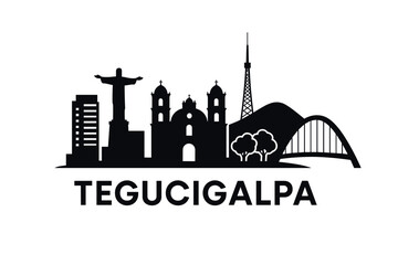 Fototapeta premium Tegucigalpa city skyline with iconic buildings and landmarks