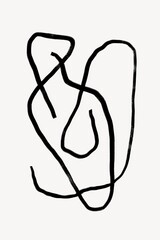 Abstract squiggle collage element, drawing illustration