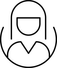 User Avatar Outline Linear Symbol for Graphic and Web Design, Apps, Adverts, Various Cards