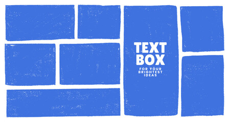 Playful Irregular Text Box Frame Vector Set in Crayon Style. Colorful Doodle Border Shapes with Wavy Edges