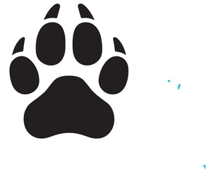 Vector Illustration of Animal Paw Print Icon &ndash; Flat Design with Bold Colors"