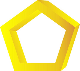 Pentagon gold color icon