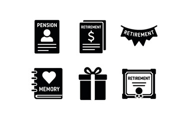 solid icon isolated pension enrollment form retirement savings statement retirement party banner memory scrapbook album gift presentation bo retirement certificate fe